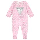 Baby Girls Pink Logo Babygrow, 1, hi-res