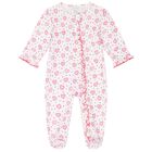 Baby Girls White & Red Hearts Babygrow, 1, hi-res