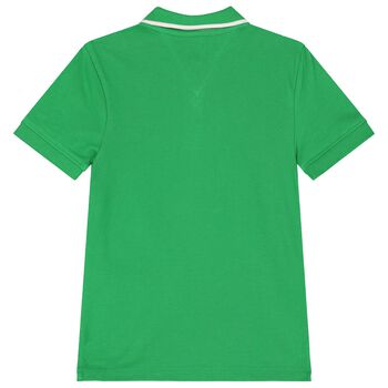 Boys Green Logo Embroidery Polo Shirt