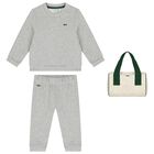Baby Boys Grey Logo Tracksuit, 1, hi-res