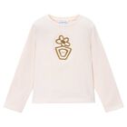 Girls Ivory Floral Long Sleeve Top, 3, hi-res