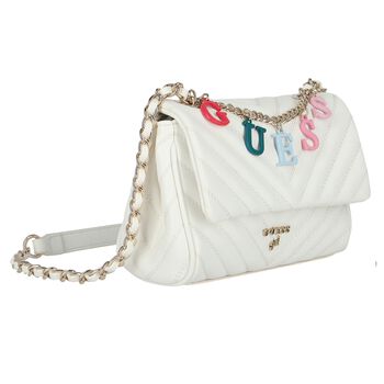 Girls White Logo Handbag