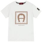 Boys White Logo T-Shirt, 2, hi-res