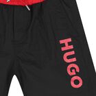Boys Black Logo Swim Shorts, 1, hi-res