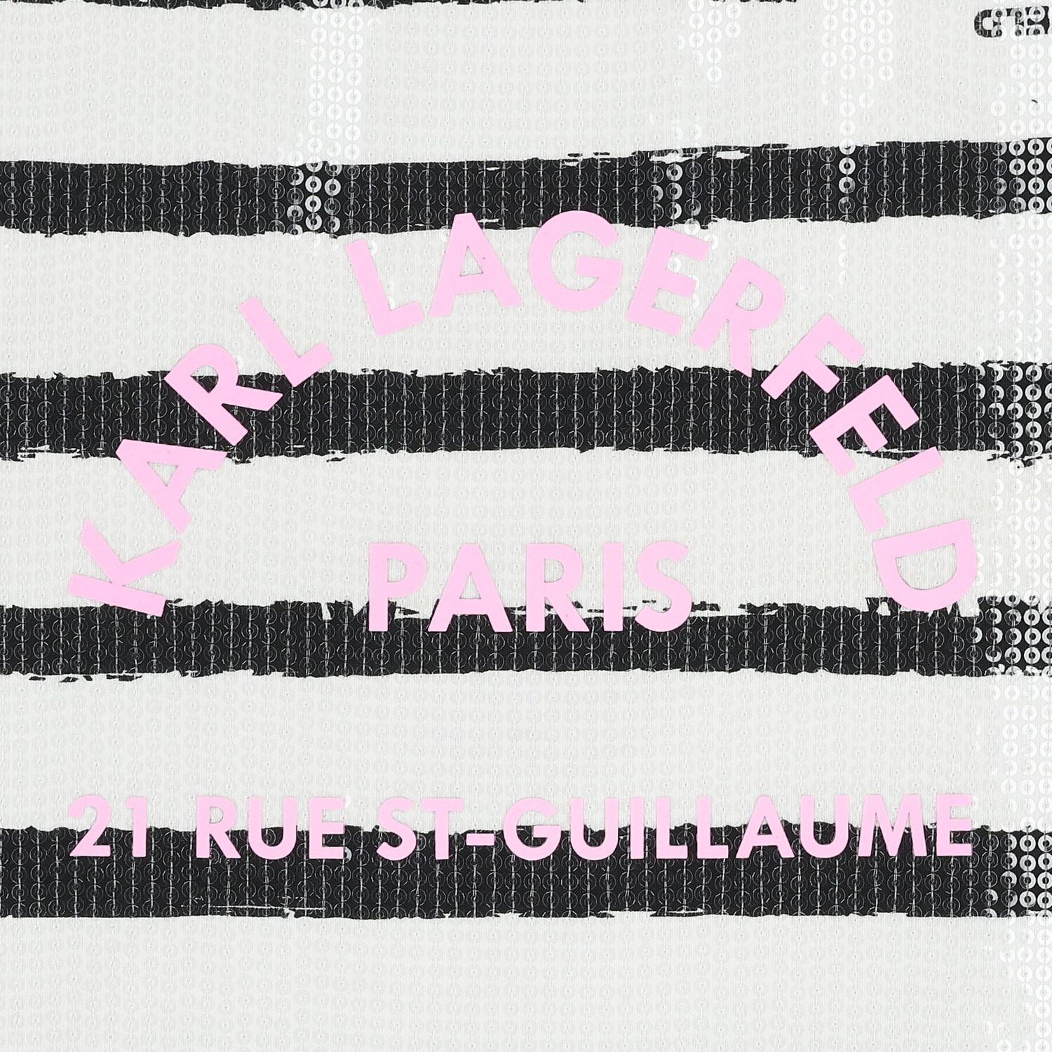 Girls White & Black Striped Dress, 1, hi-res