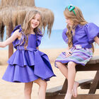 Girls Purple Ruffled Dress, 1, hi-res