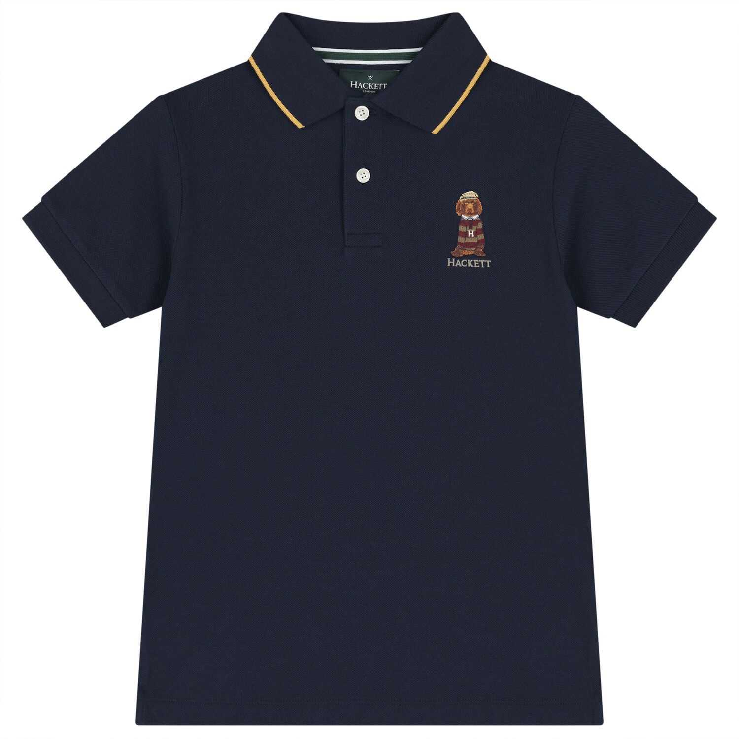 Boys Navy Blue Harry Polo Shirt, 1, hi-res