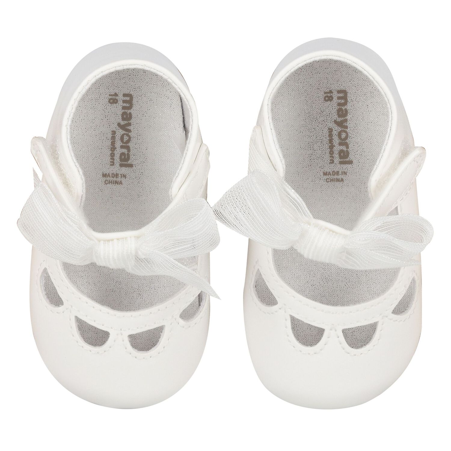 Baby Girls Ivory Bow Pre Walker Shoes, 1, hi-res