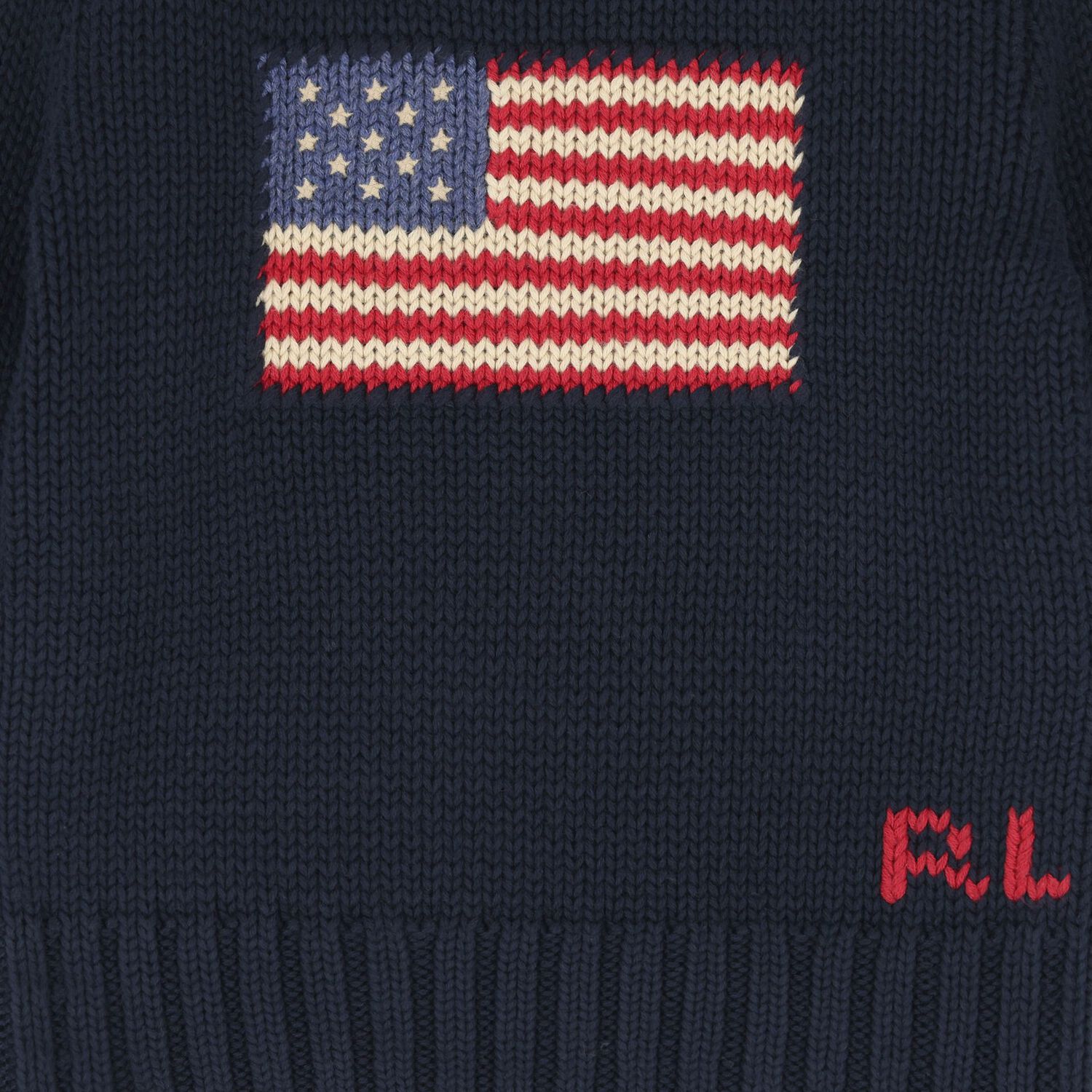 Baby Boys Navy Blue Flag Knitted Jumper, 1, hi-res