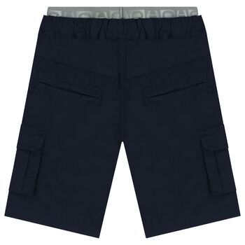Boys Navy Blue Logo Shorts
