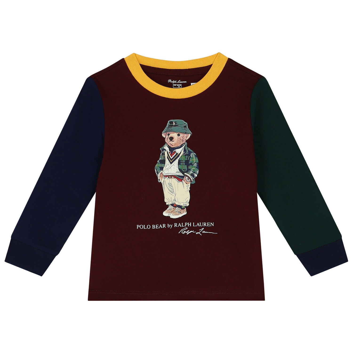 Baby Boys Burgundy, Green & Navy Blue Polo Bear Tracksuit, 1, hi-res