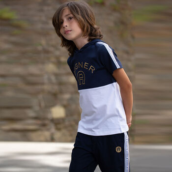 Boys Navy Logo Shorts
