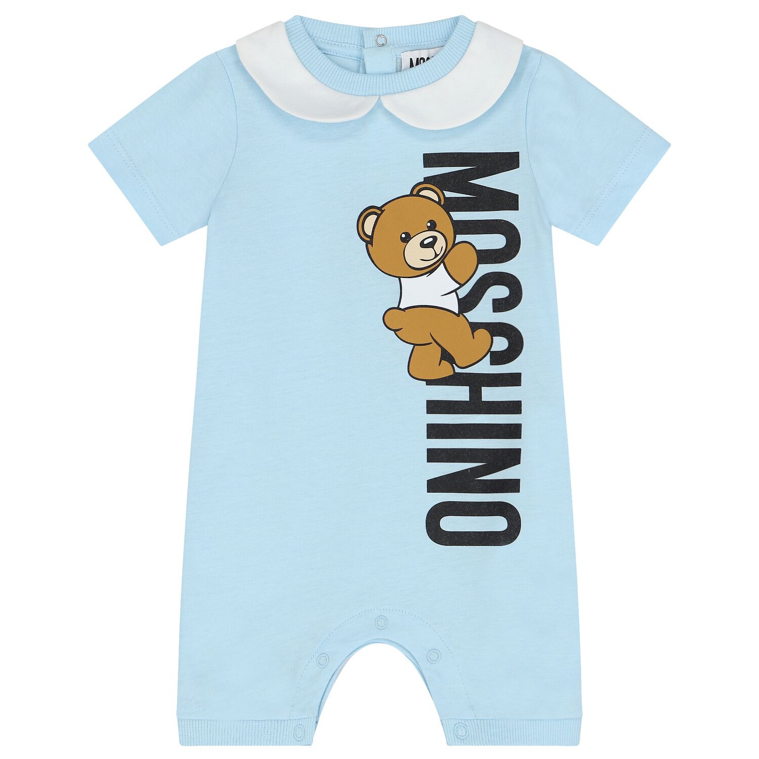 Baby Boys Blue Teddy Bear Logo Romper, 2, hi-res