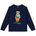 Boys Navy Polo Bear Sweatshirt, 1, hi-res