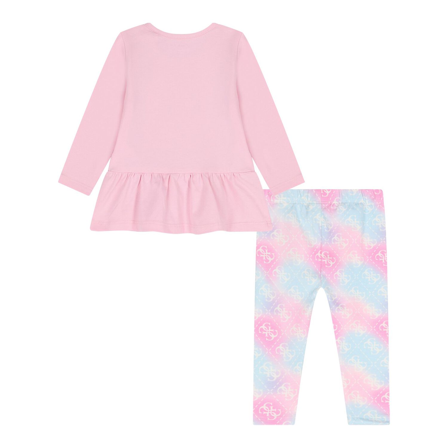 Baby Girls Pink & Blue Logo Leggings Set, 1, hi-res