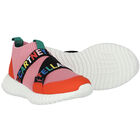 Girls Pink & Orange Sock Trainers, 1, hi-res