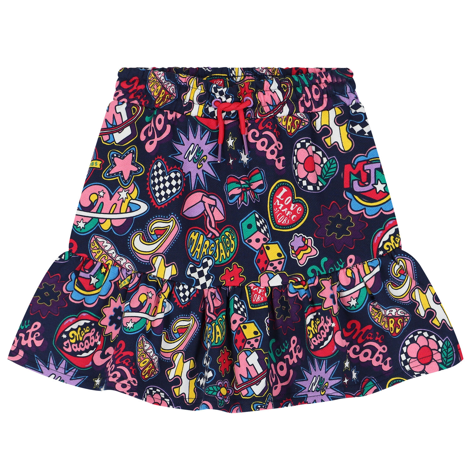 Girls Navy Blue Logo Skirt, 1, hi-res