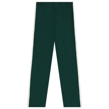 Boys Green & White Logo Joggers