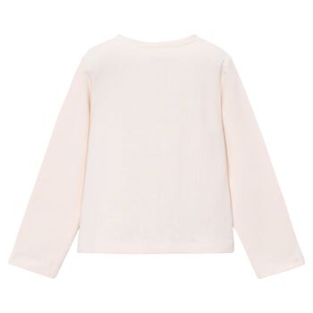 Girls Ivory Flower Long Sleeve Top