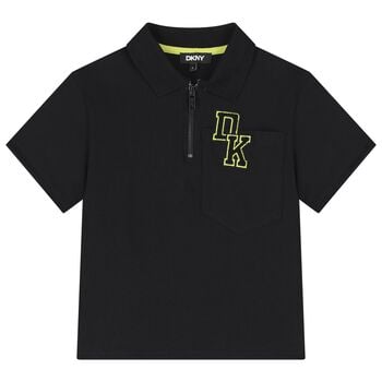 Boys Black Logo Polo Shirt