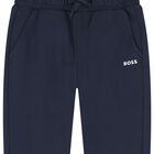 Boys Navy Blue Logo Joggers, 3, hi-res