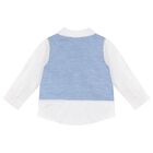 Yonger Boys White & Blue Logo Shorts Set, 1, hi-res