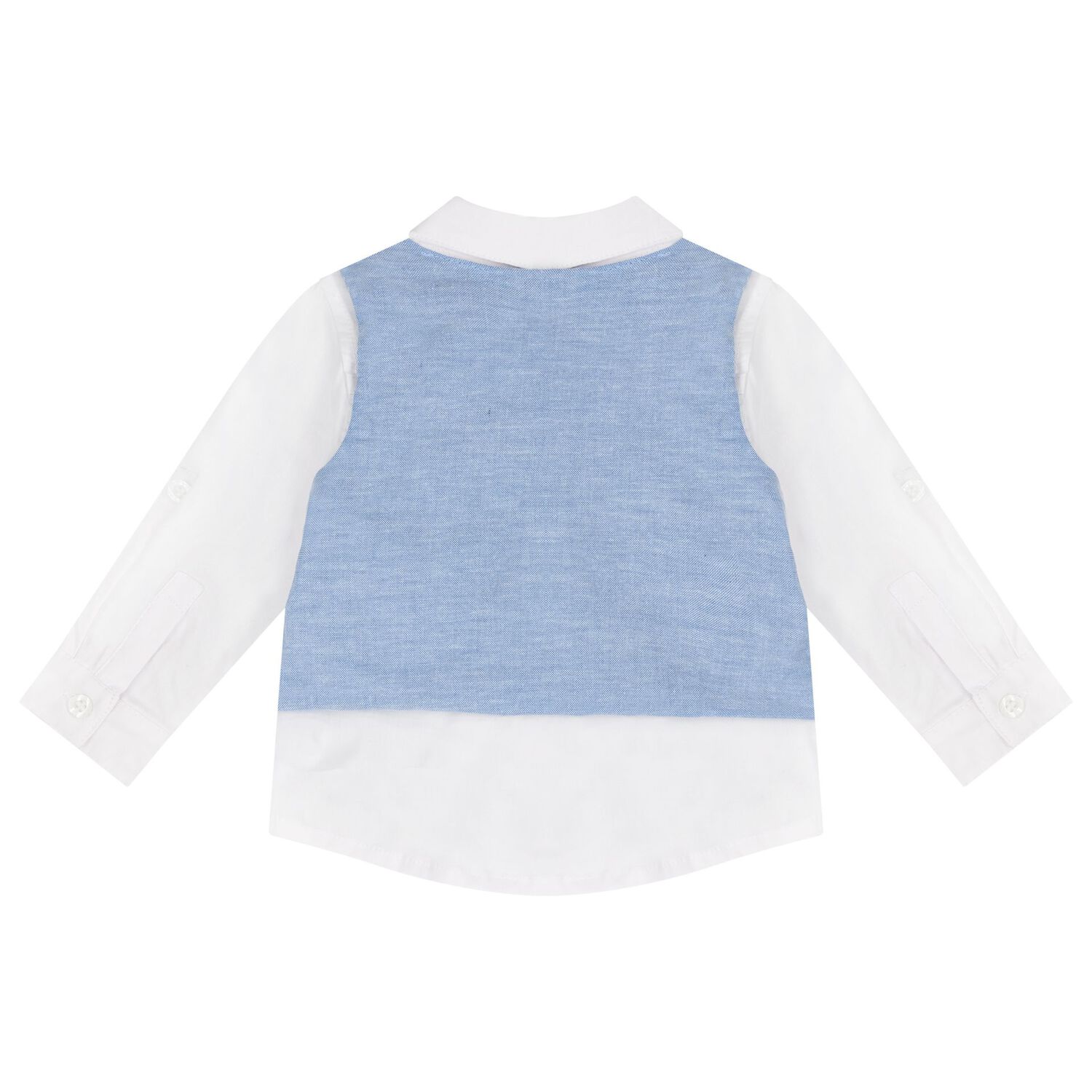 Yonger Boys White & Blue Logo Shorts Set, 1, hi-res