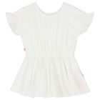 Girls White Butterfly Playsuit, 1, hi-res