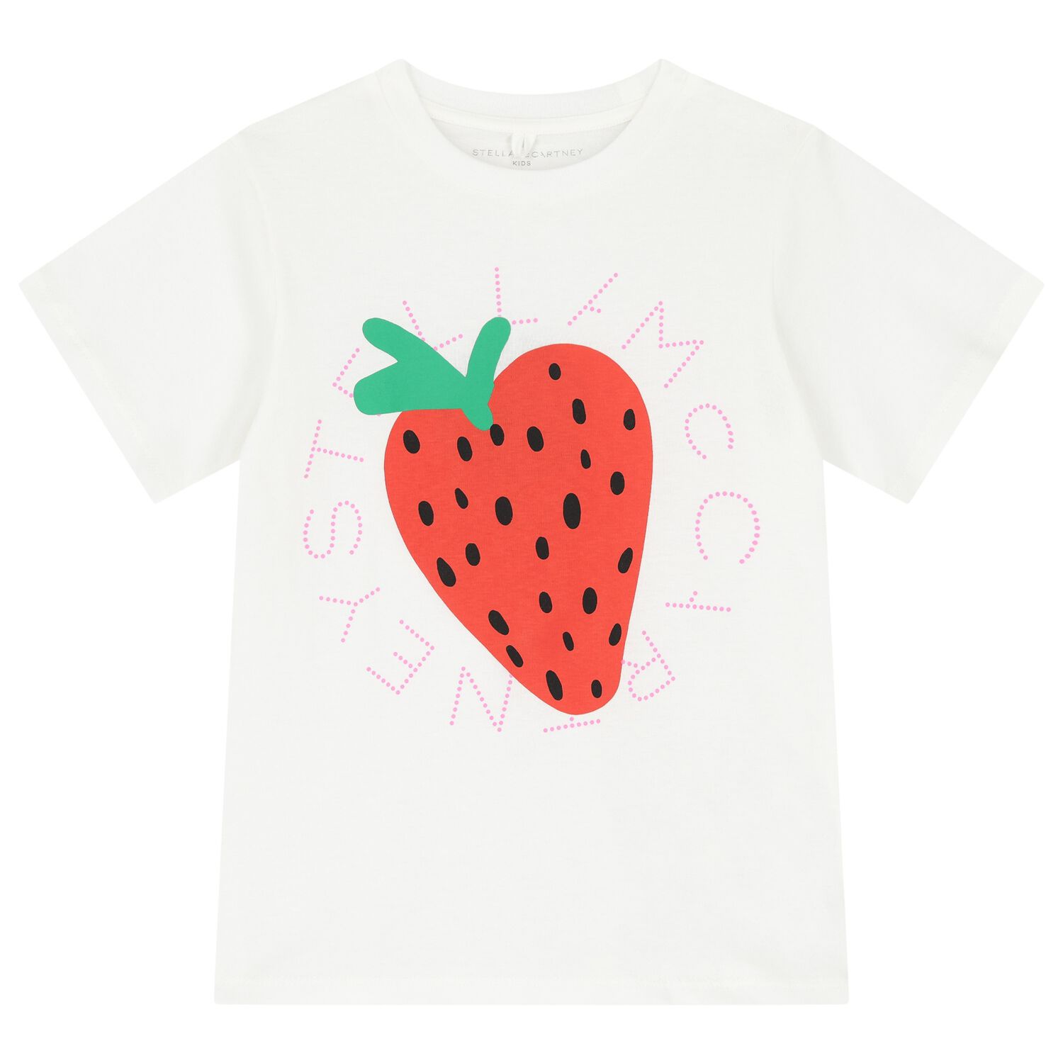 Girls Ivory Logo Strawberry T-Shirt, 1, hi-res