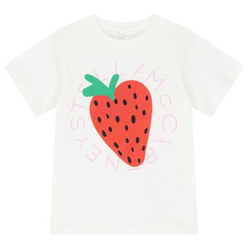 Girls Ivory Logo Strawberry T-Shirt