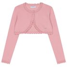 Girls Rose Pink Bolero Knit Cardigan, 3, hi-res