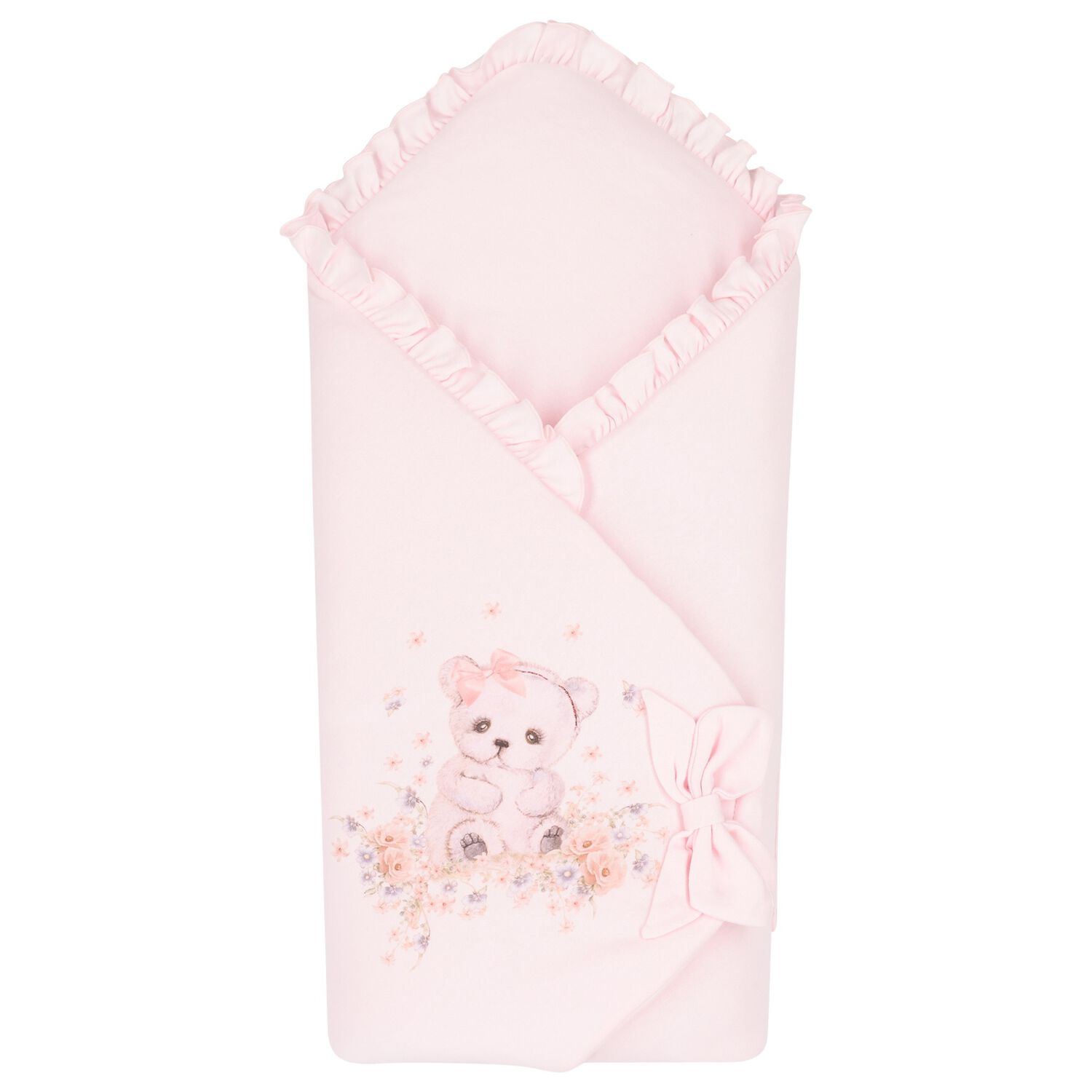 Baby Girls Pink Teddy Bear Nest, 1, hi-res