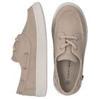 Boys Beige Faux Leather Moccasins, 1, hi-res