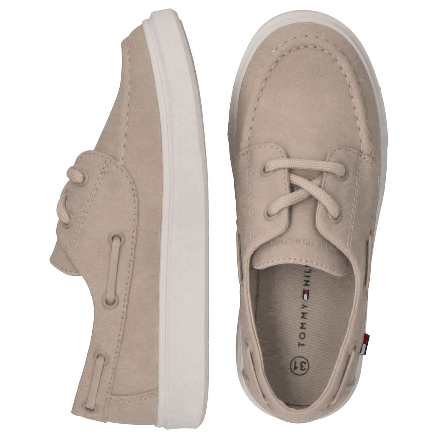 Boys Beige Faux Leather Moccasins, 1, hi-res