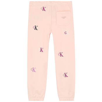 Girls Pink Logo Joggers