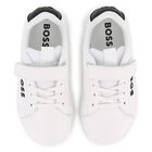 Boys White Logo Trainers, 2, hi-res