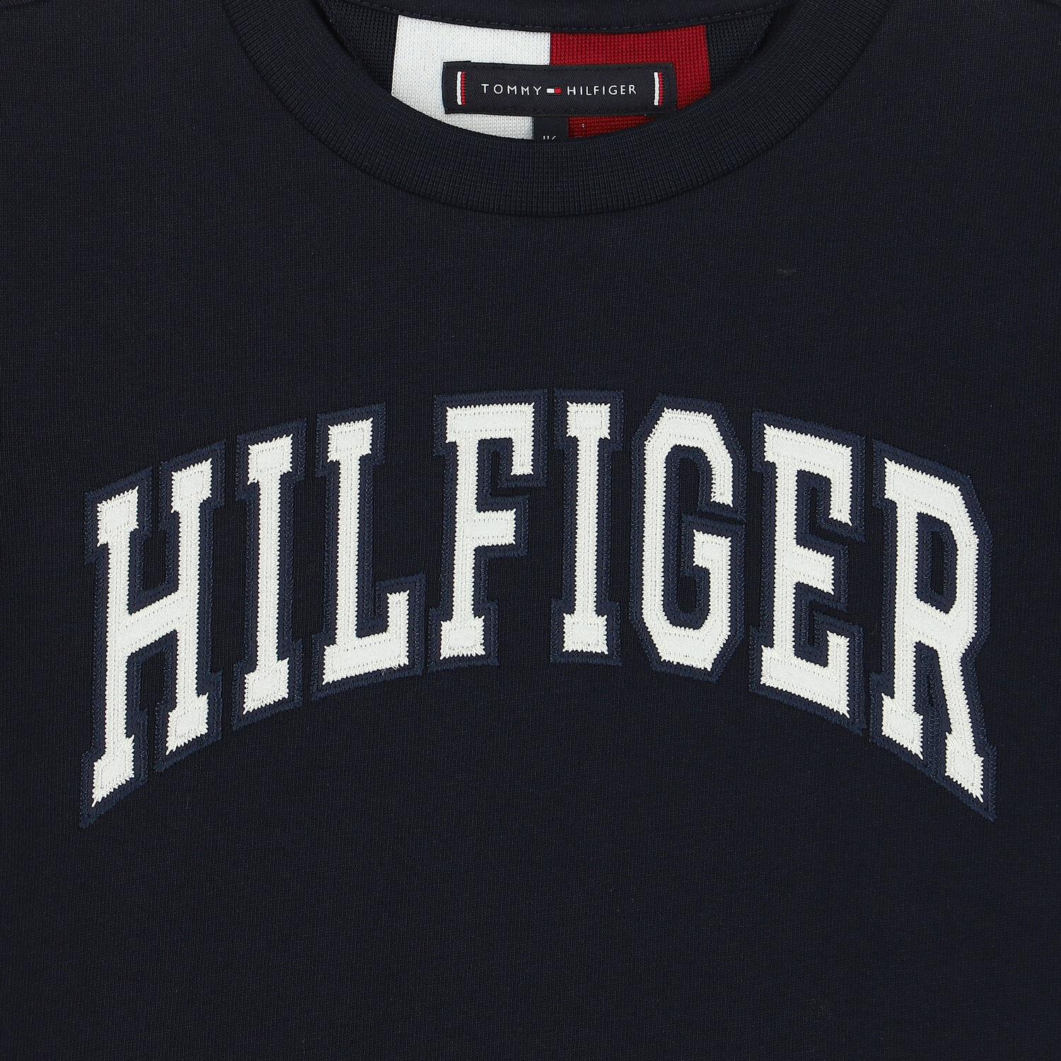 Boys Navy Logo Cotton T-Shirt, 1, hi-res