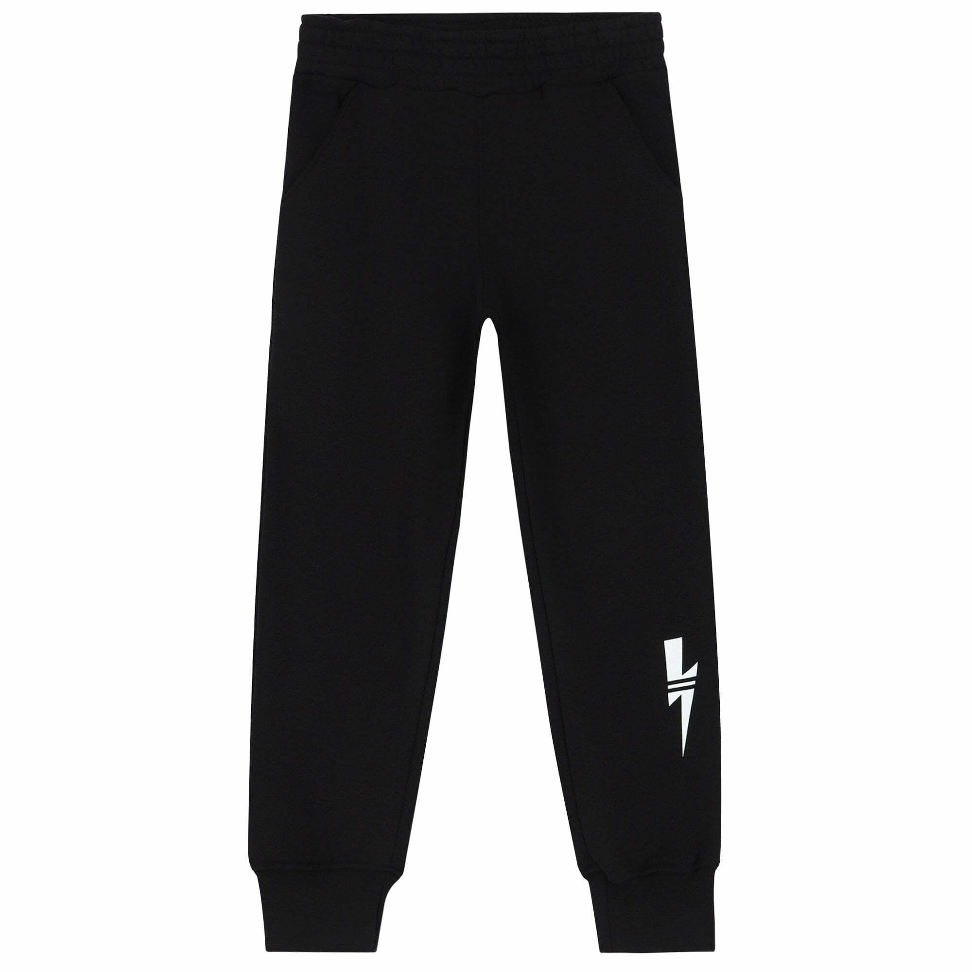 Neil Barrett Boys Black Thunderbolt Joggers Junior Couture UK