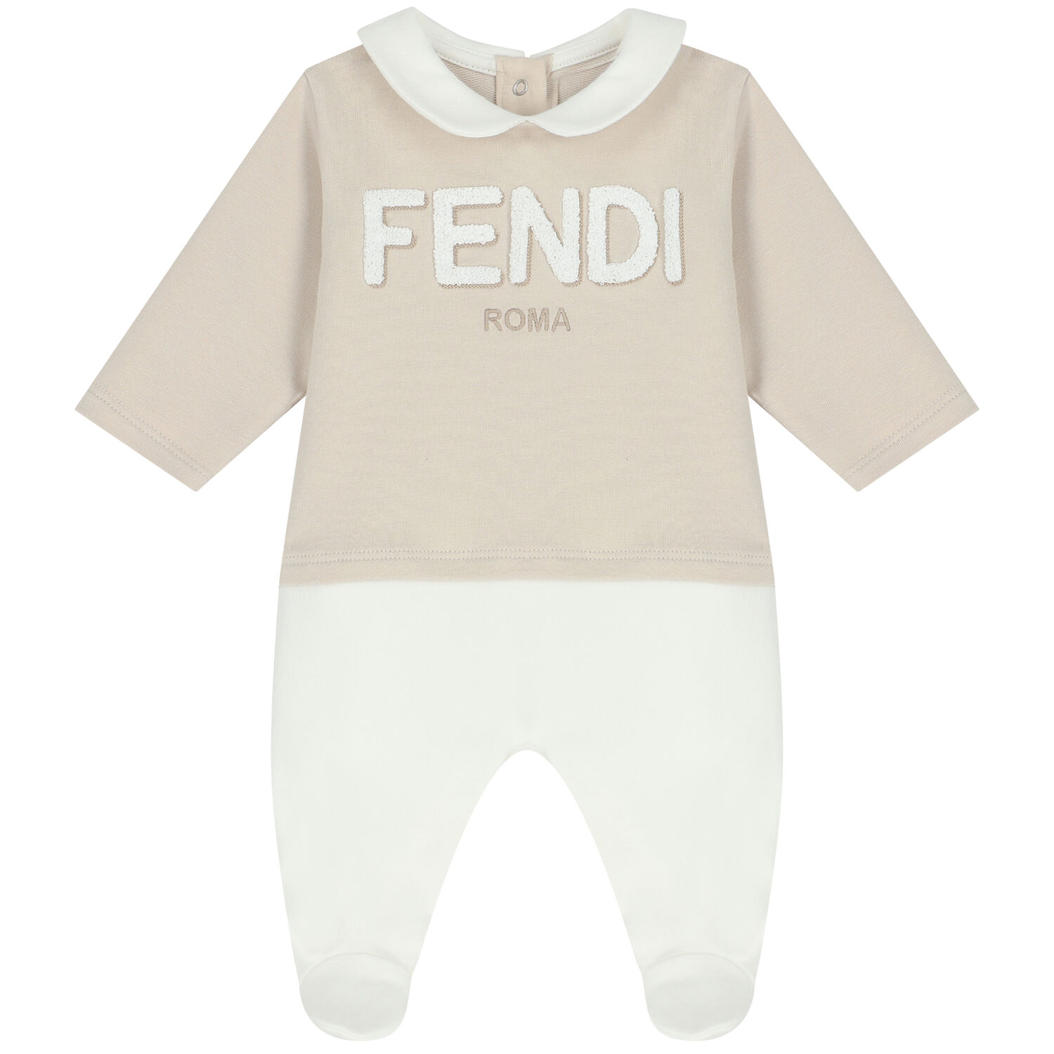 Ivory & Beige Logo Babygrow Set, 3, hi-res image number null