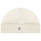 Ivory & Beige Logo Baby Hat, 1, hi-res