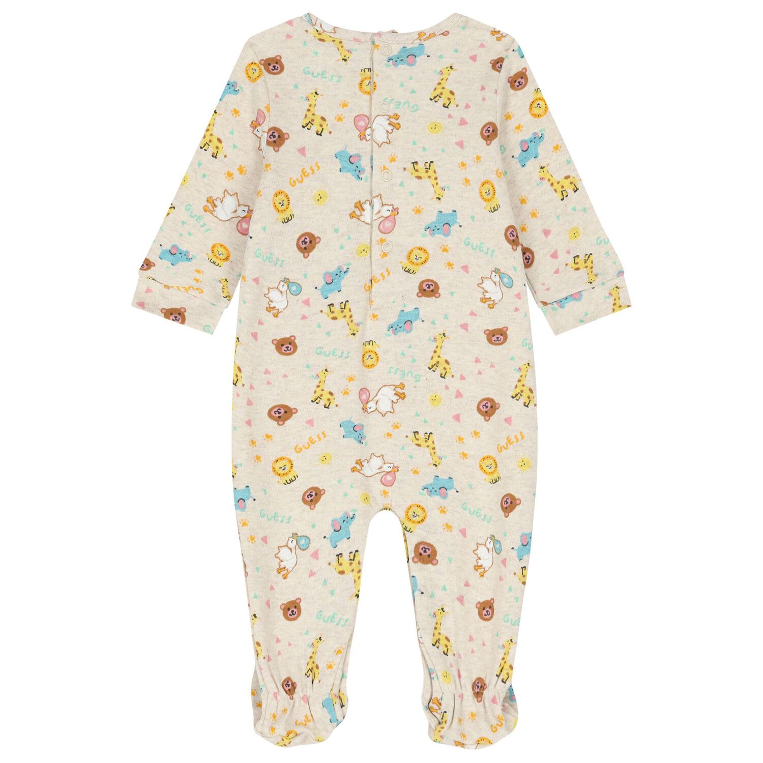 Baby Girls Beige Logo Babygrow, 1, hi-res