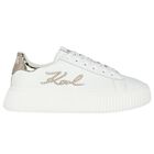 Girls White Logo Trainers, 1, hi-res