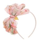 Girls Peach Bow Headband, 2, hi-res