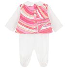 Baby Girls Pink & Ivory Iride Babygrow Gift Set, 1, hi-res