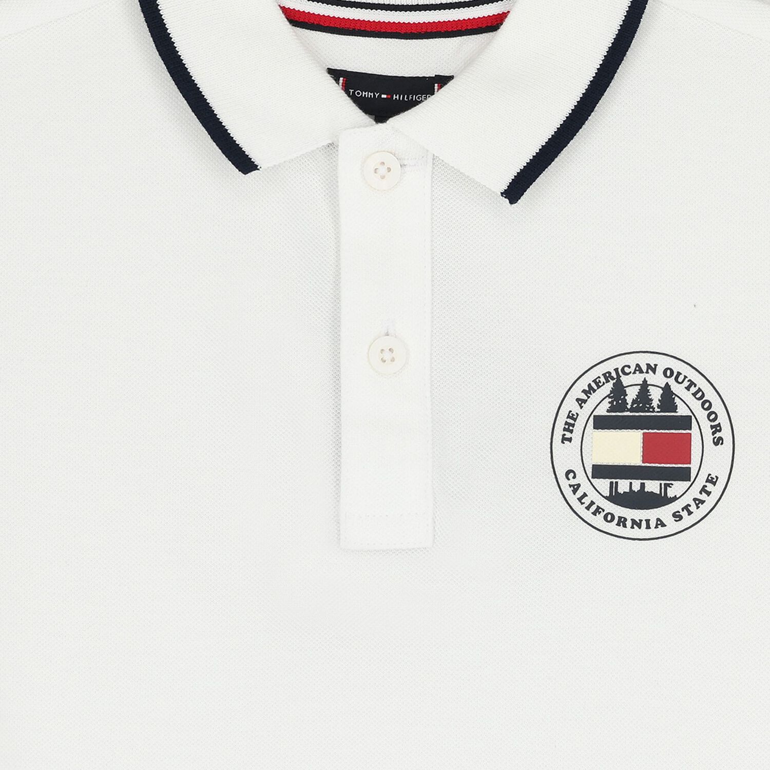 Boys White Logo Polo Shirt, 3, hi-res