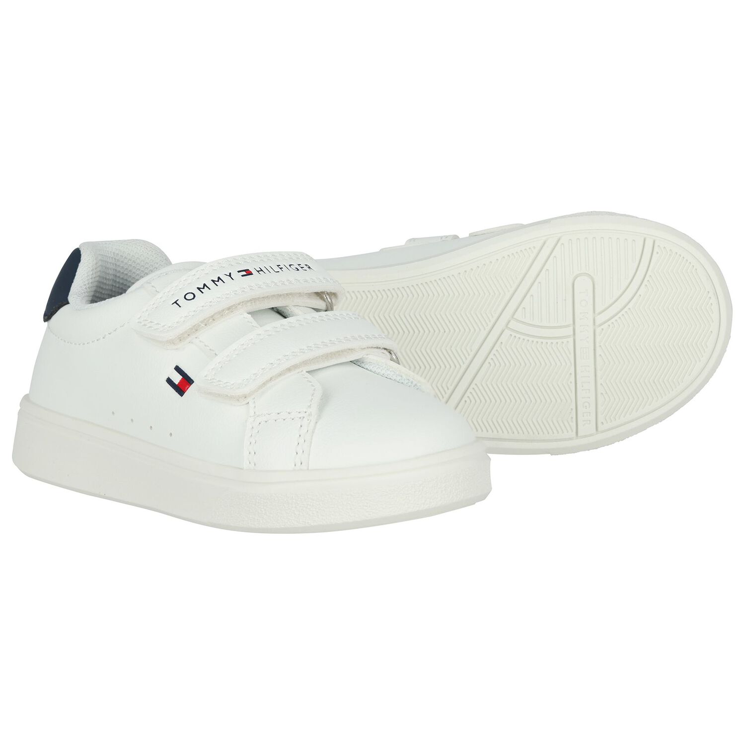 Boys White Logo Trainers, 1, hi-res