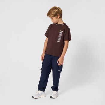 Boys Brown Logo T-Shirt
