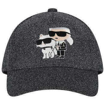 Girls Mini Me Black Ikonik Karl & Choupette Cap