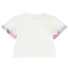 Girls White Cotton Fontane Print T-Shirt, 1, hi-res