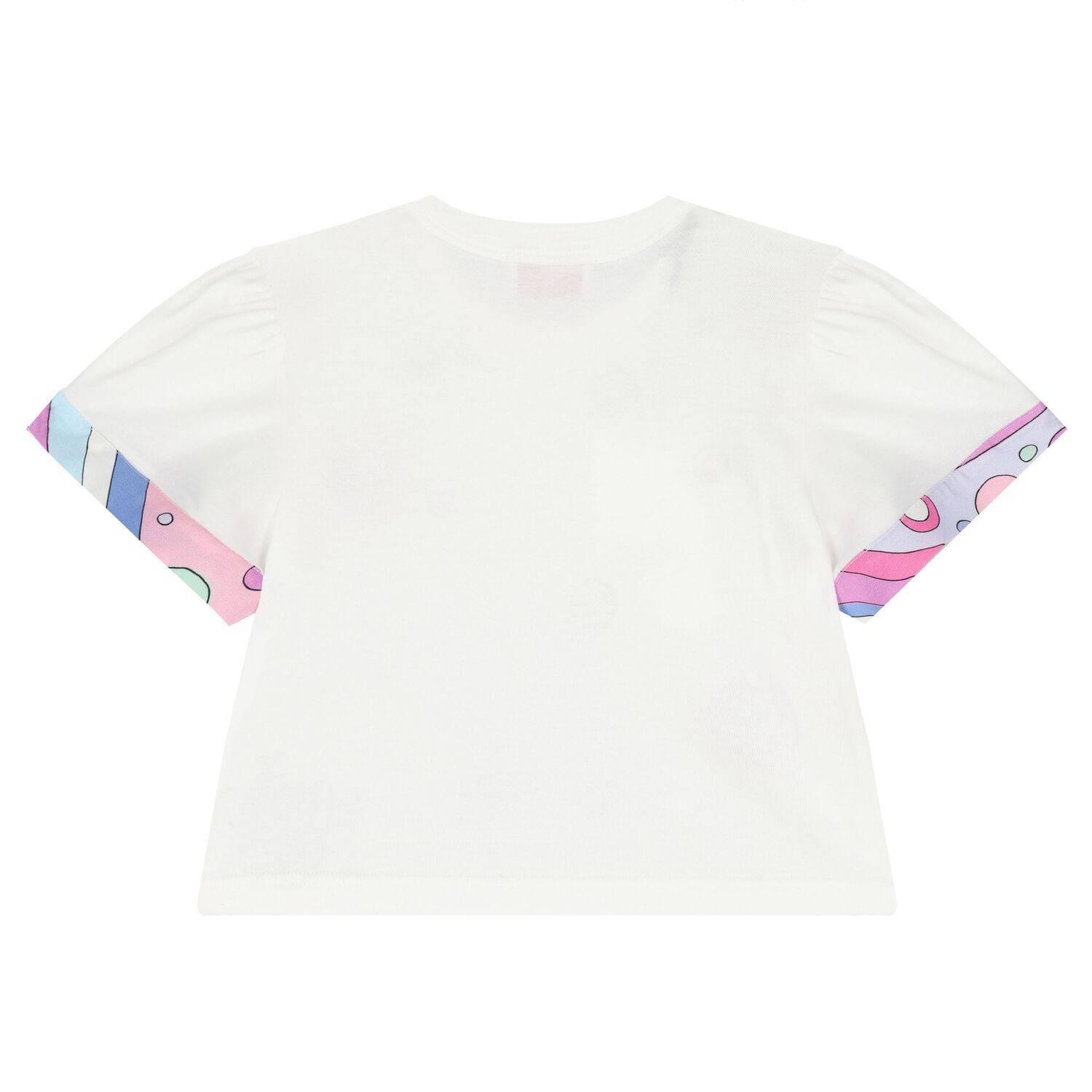 Girls White Cotton Fontane Print T-Shirt, 1, hi-res